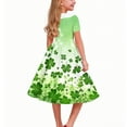 thumbnail image 5 of Xdegoge St. Patrick's Day Girls Dresses A Line Clover Print Vintage Dress with Collar and Short Sleeves Irish Holiday Gown, 5 of 6