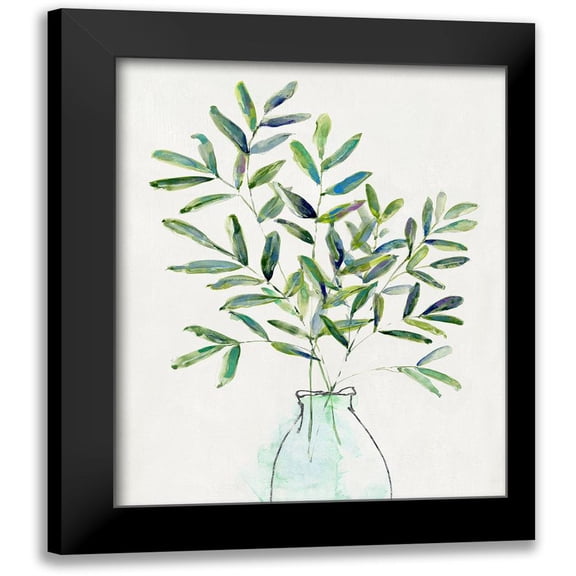 Swatland, Sally 12x14 Black Modern Framed Museum Art Print Titled - Spring Greenery Arrangement I