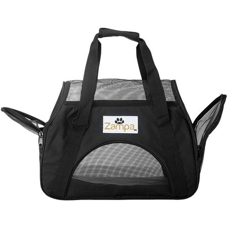 UPC: 0309272211634 | Zampa Airline Approved Soft Sided Pet Carrier  Low Profile Travel Tote  Removable pad  Premium Zippers & Under Seat Compatibility  for Cats and Small Dogs