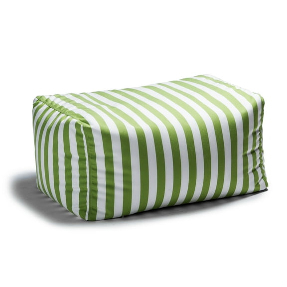 Jaxx Leon Outdoor Bean Bag Ottoman, Lime Striped
