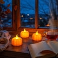 thumbnail image 5 of Halloween Mini Pumpkin Candle Lights—12 Pack, Flameless Short Electronic Candles for Halloween Party Home Indoor Decorations, 5 of 6
