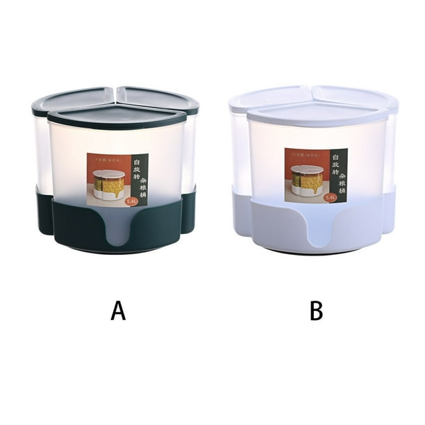 3Grid Rotating Grain Rice Dispenser Cereal Moisture Proof Bucket Dry