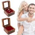 thumbnail image 2 of 1 Pcs Wooden Ring Box,Wooden Box for Engagement Rings,Square Wedding Holder With Single Slot,Promise Rings & Wedding Bands,Retro Proposal Ring Box,Elegant Jewelry Ring Holder,(H,2.17x2.17x1.38 in), 2 of 8
