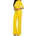 thumbnail image 6 of pstuiky Women's Jumpsuits, Solid Color Casual Long Palazzo Pants Trousers Modern Fit Womens Romper Yellow XL, 6 of 6