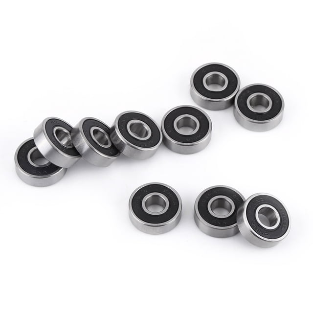 Rodamiento de Bolas Ticfox 10PCS 608-2RS Ranura Profunda Sellada de Goma Negra