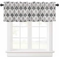 thumbnail image 2 of Abstract Plant Curtain Valances for Windows, Gray Leaves Retro Geometric Rod Pocket Valance Window Treatments Short Curtains for Kitchen Bathroom Living Room, 2 of 6
