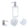 thumbnail image 5 of Unique Bargains 1 Pc Elegant Vertical Pattern Soap Pump Dispenser for Bathroom 16.9oz Clear Silver Tone, 5 of 6