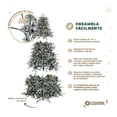 thumbnail image 3 of Árbol Navidad Nevado Esquimal Luces Led Piñas + Bayas Chedrón + Estrella 2.20m, 3 of 6