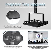 ZDSSY Black Universal Ceiling Extending Projector Tray, Height Adjustable, Universal Bracket with Concealed Cable Management