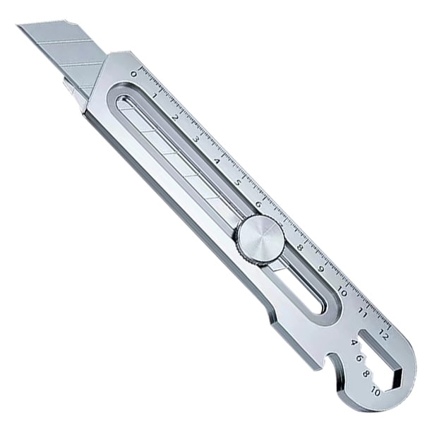 1 utilidad 6 en cuchillo multifuncional cortador de cajas de oficina de acero inoxidable plateado