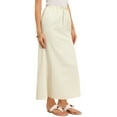 thumbnail image 4 of INSPIRE CHIC Maxi Skirt for Women Casual Fishtail Elastic Waist Drawstring Back Slit Long Flared Skirts XS Beige, 4 of 6