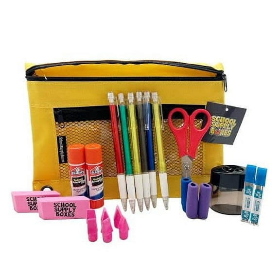 Elementary School Essentials 24-Piece Pencil Pouch Set – Complete Back to School Supplies for Kids – 24 Pieces