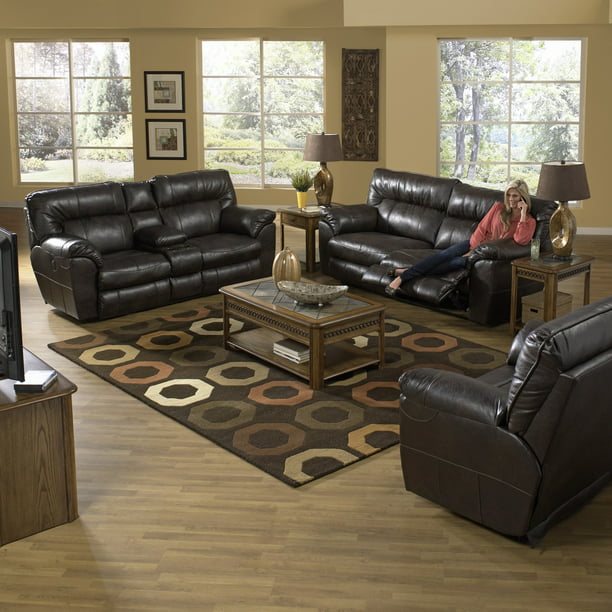 Catnapper Nolan Leather Reclining Sofa Set Godiva Walmart Com