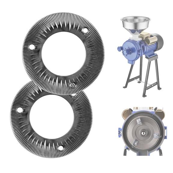 KFFKFF Set of 2 Grinding Sheets for Electric Grain Mill Grinder, Cast Iron Dry Grinding Discs, Replacement Plates Compatible with GM-001, GM-002, GM-003 Corn Spice Mill Grinder