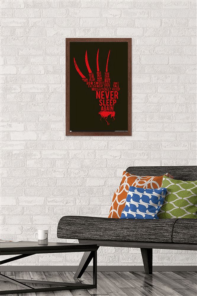 A Nightmare on Elm Street - Hand Text Wall Poster, 14.725" x 22.375", Framed