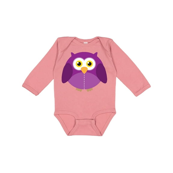 Inktastic Purple Owl Bird Boys or Girls Long Sleeve Baby Bodysuit