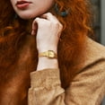 thumbnail image 6 of BERNY Small Gold Watches for Women, Dainty Luxury Diamond Dial, Stainless Steel Bracelet Watch, Fashion Ladies Analog Quartz Watch, Minimalist Waterproof Womens Wristwatch Gifts (Gold), 6 of 15