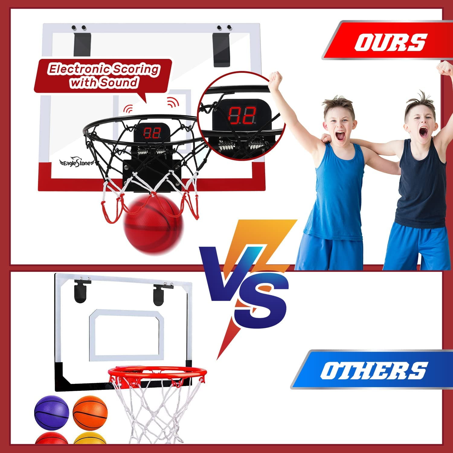 Kids Basketball Hoop Arcade Game W/Electronic Scoreboard Cheer Sound,  Basketball Hoop Indoor Outdoor…See more Kids Basketball Hoop Arcade Game
