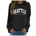 thumbnail image 2 of Seattle Washington Sweatshirts for Women Long Sleeve Crewneck Graphic Sweatshirt Pullover Tops Fall Winter Outfits, 2 of 5