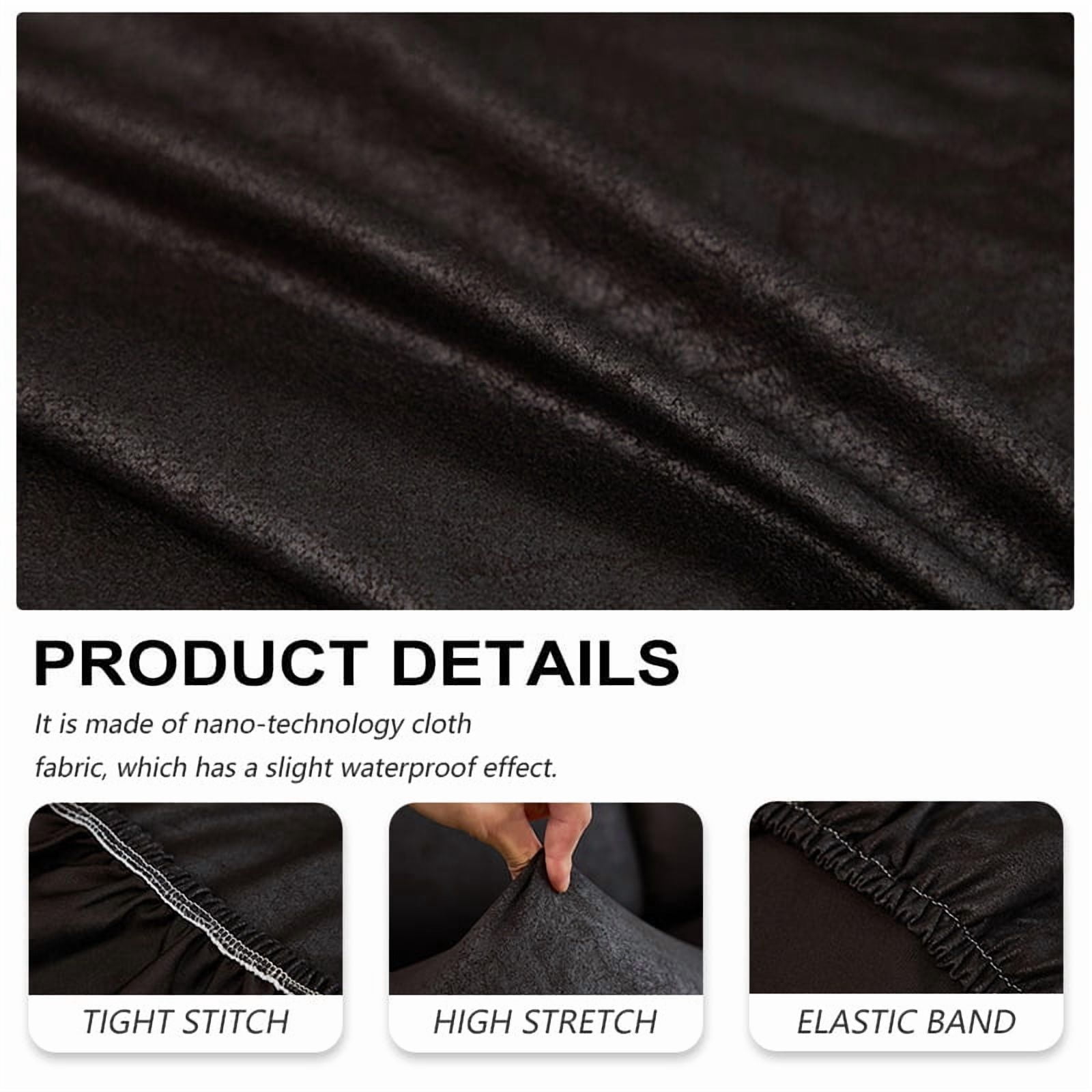 XmhyTop-A Brown Non-Slip Sofa Cover, Leather-Like Chair Cover, Pet Proof Recliner Slipcover, Non-Pilling & Washable, 1 Piece，1-Seater