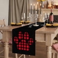 thumbnail image 2 of Table Runners 70 Inches Long Dress Scarves, Buffalo Plaid Paw Farmhouse Coffee/Dining/Kitchen Table Decor, Holiday Table Runner, Cute Cats Pets Pawprints Black 13x70 Inch, 2 of 9