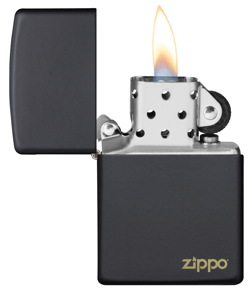 Zippo Black Matte Logo Windproof Pocket Lighter - image 3 of 6