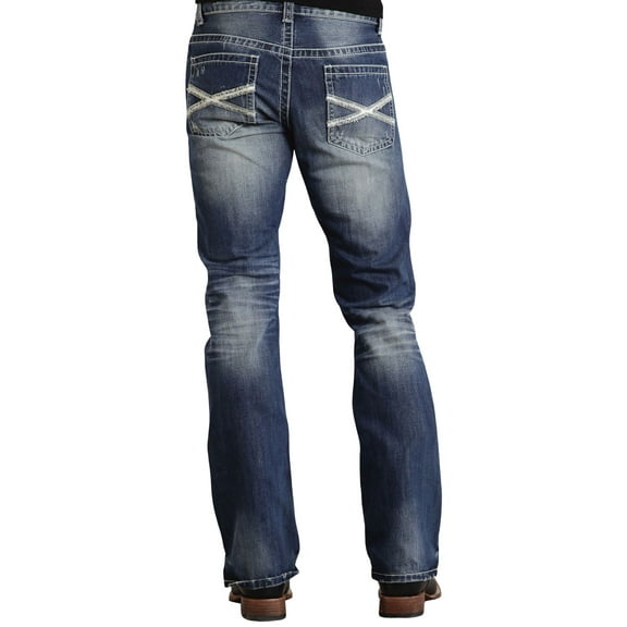 Stetson Men's Rock Fit Bold X Stitched Jeans - 11-004-1014-3001 BU 28W x 30L US