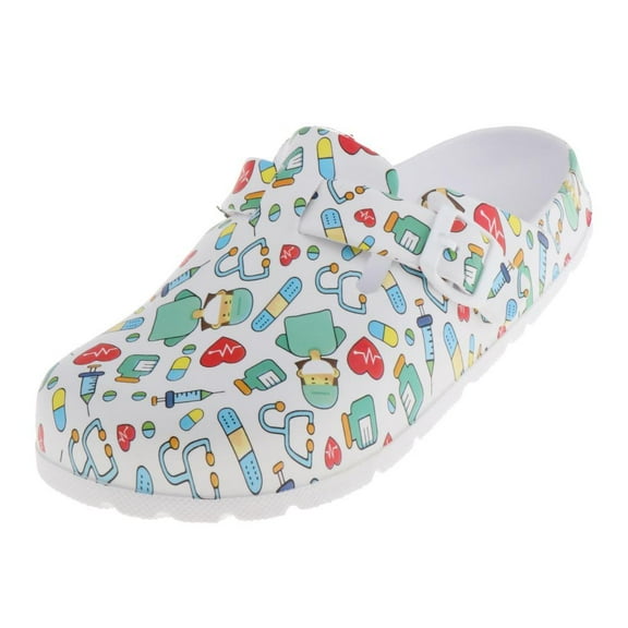 Yunhgft Womens Patterned Resistant Chef Clog Food Service Work Nursing Shoes - 36 37 Multi-Color