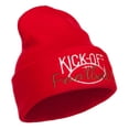 thumbnail image 4 of Kick Off Football Embroidered Long Beanie - Red OSFM, 4 of 5