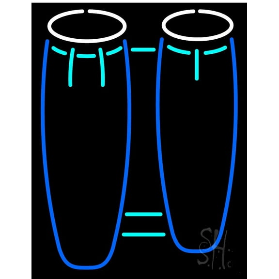 Congas Drum 2 LED Neon Sign 19" Tall x 15" Wide - inches Black Square Cut Acrylic Backing, with Dimmer - Premium built indoor Sign for Studio, Club, Home décor, Event, Workshop, Storefront.