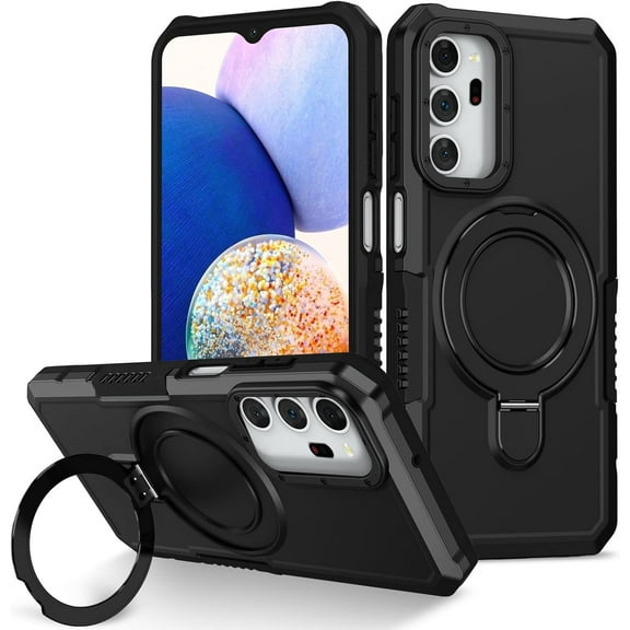 for Samsung Galaxy Note 20 Ultra 5G Case, Armour Silicone TPU Bumper Cover Galaxy Note 20 Ultra with Rotable Ring Stand, Military Shockproof Protective Cell Phone Case for Samsung Note 20 Ultra Black