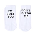 thumbnail image 3 of Calcetines, Calcetines de Mujer con Letras Divertidas en Blanco y Negro, Calcetines con Letras Divertidas, Altamente Recomendados, 3 of 7