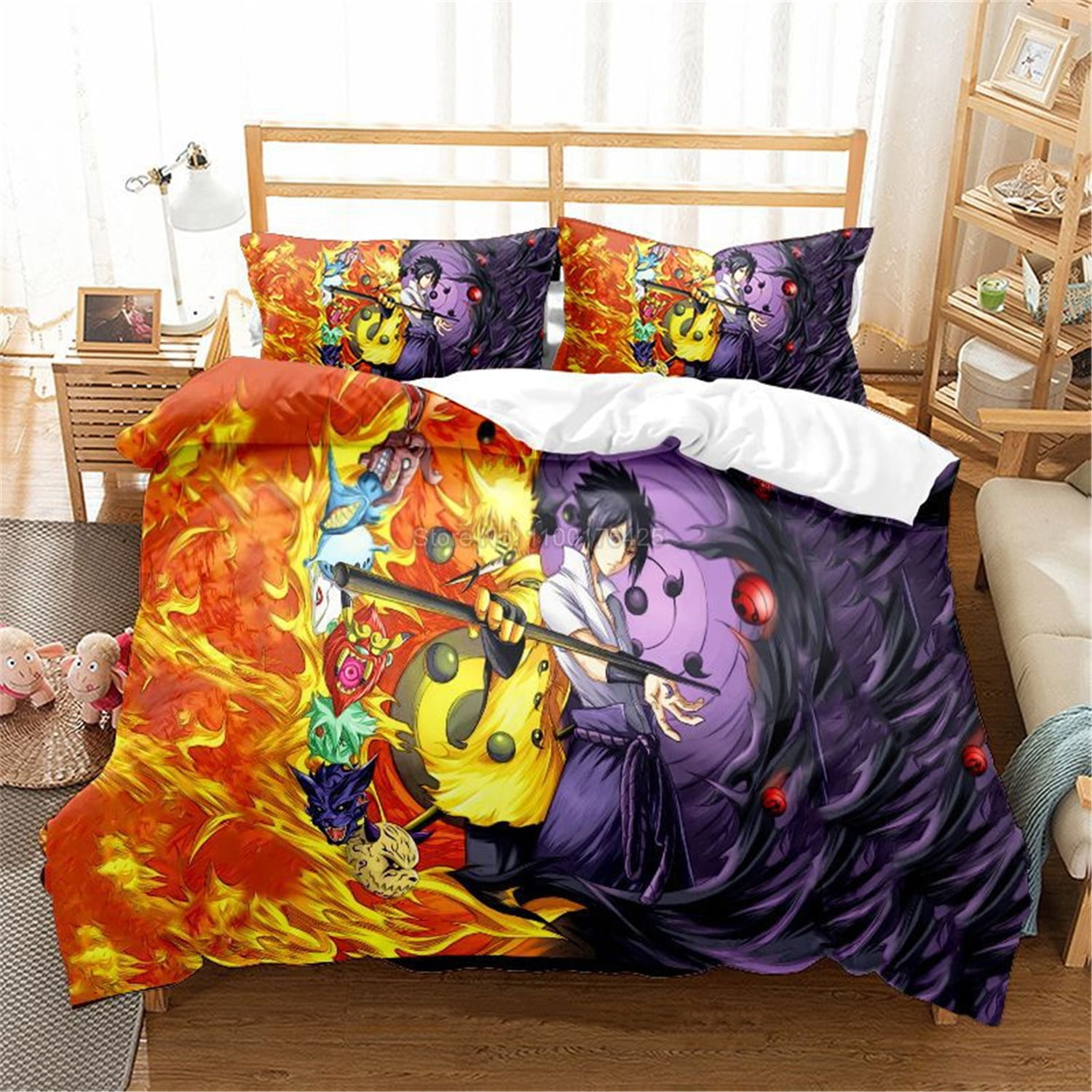 Anime Naruto Bedding Set Comforter Duvet Cover Cartoon Quilt Cover Double 200x200 Size for Kids Boy Girls Home Textile Walmart