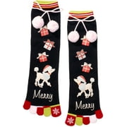 Angle View: Women's Merry Poodle Toe Socks