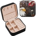 thumbnail image 2 of SKYSONIC Vintage American Flag Leather Jewelry Box,Portable Mini Jewelry Case Traveling Jewelry Organizer for Rings Necklaces Bracelets Earrings, 2 of 7