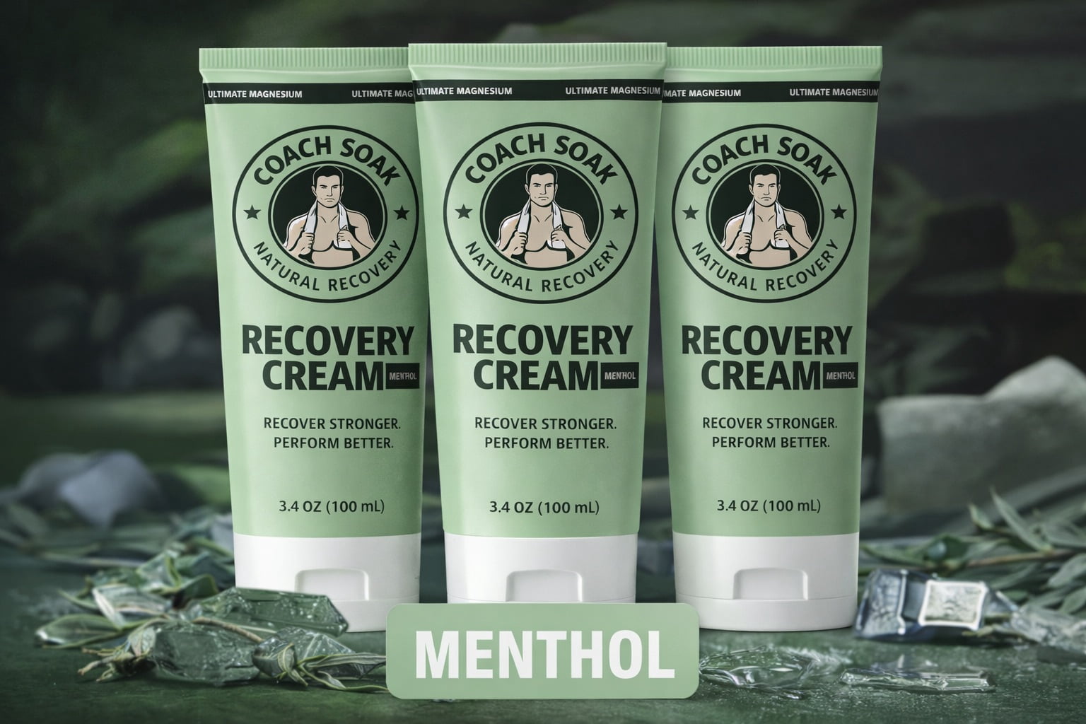 Coach Soak Menthol Infused Muscle Recovery Cream For Post-Workout Relief