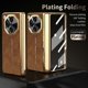 thumbnail image 2 of For Oppo Find N3 5G Phone Case with Tempered Glass Film Electroplating Leather PC Mobile Cover - Bro, 2 of 5