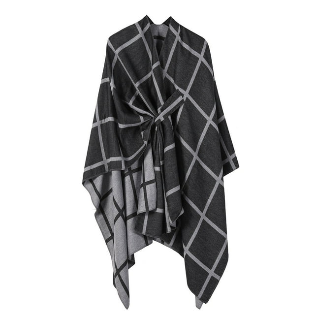 Cape Châle Tricotée Couleur Unie pour Femmes Foulard Mode Automne Hiver Confortable et Style Élégant