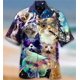 thumbnail image 4 of Camisa hawaiana divertida para hombre, sudadera playera con estampado de gato y música en 3D, camisa de manga corta de diseñador callejero, ropa para hombre de alta calidad, 4 of 5