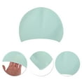thumbnail image 3 of Unique Bargains 1 Pc Silicone Waterproof Embossed Swim Cap Light Green, 3 of 5