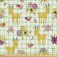 thumbnail image 2 of Ambesonne Floral Fabric by the Yard Upholstery, Deer and Blossoming Flowers, 5 Yards, Champagne and Multicolor, 2 of 5