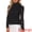 Black, variant on DARING DIVA Women's Basic Lace Long Sleeve Ruffle Neck Floral Blouse XS Beige