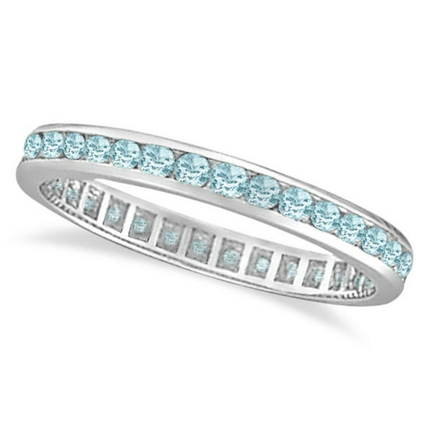 Seven Seas Jewelers - Aquamarine Channel-Set Eternity Ring Band 14k ...
