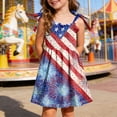 thumbnail image 2 of felwors Girls July 4th Dress Red White Blue Toddler Patriotic Outfit American Sundress 1-6 Years(White,1-2 Years), 2 of 5
