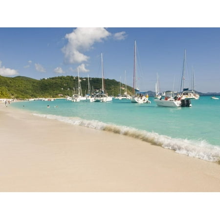 Popular Moorings For Bareboaters and Charter Sail, White Bay, Jost Van Dyke, Bvi Print Wall Art By Trish (Best Time To Sail In Bvi)