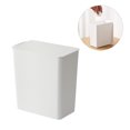 thumbnail image 2 of EeaseMX Cubo de basura de plástico para escritorio, mesa, cubo de basura de plástico, mini cubo de almacenamiento con tapa (blanco), 2 of 8