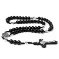 thumbnail image 3 of Black Handmade Wood Beads Rosary Necklace For Women Men Christian Cross Virgin Mary Crucifix Pendant Chain Religion Jewelry, 3 of 5