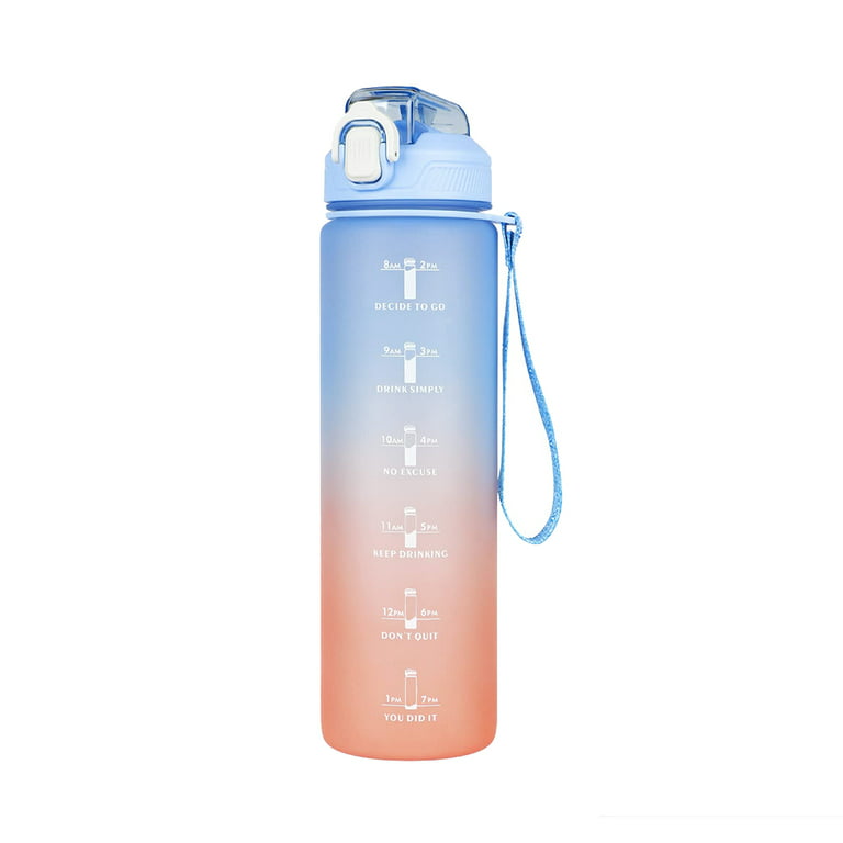 Sports Water Bottle 1 Litre, Time Markings and With Straws Bottles