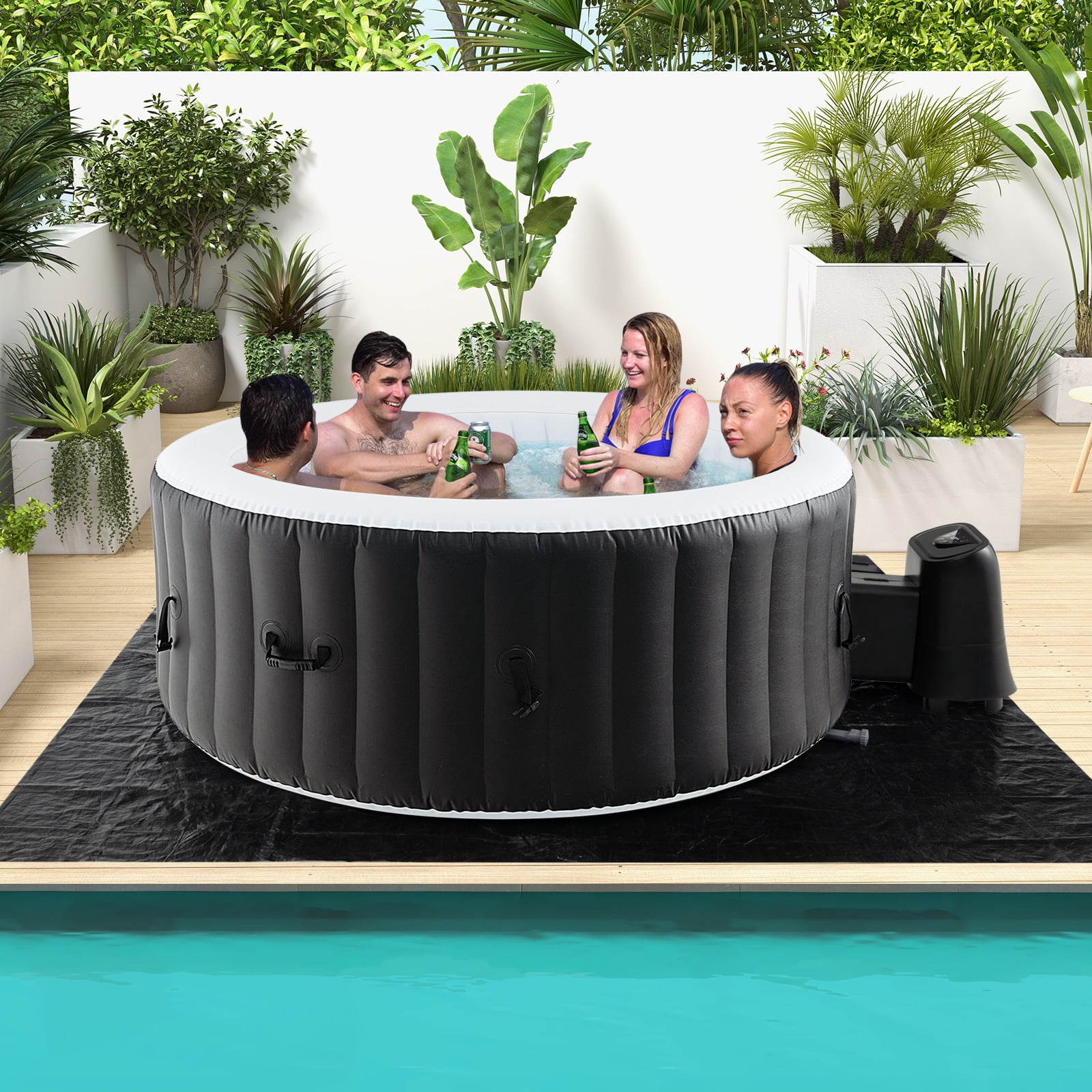 Infans 80" Round SPA Pool Inflatable Hot Tub with 130 Air Jets Electric Heater Pump
