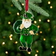 thumbnail image 2 of Northlight 3.5" Green Brass-Plated Irish Santa Christmas Ornament with European Crystals, 2 of 4